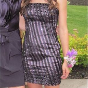 Sequin purple mini dress